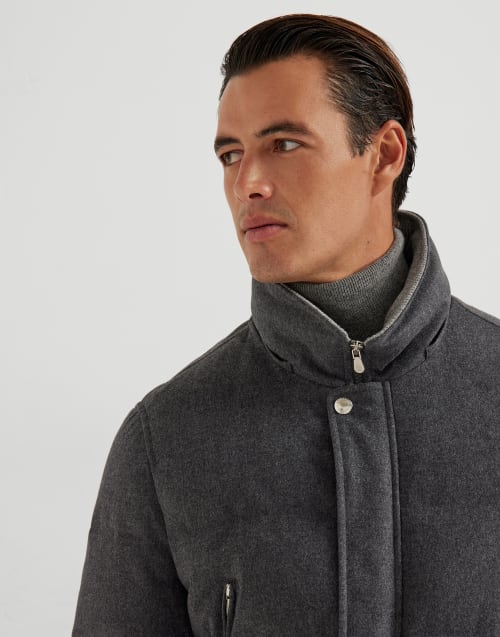 Пуховик из шерсти Серый Мужчина - Brunello Cucinelli