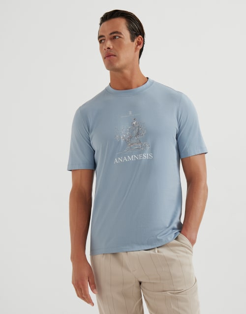 汗布T恤 天蓝色 男款 - Brunello Cucinelli