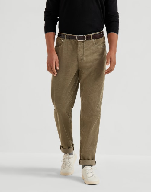 Garment-dyed trousers Khaki Man - Brunello Cucinelli