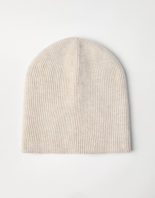 Knit beanie Oyster Woman - Brunello Cucinelli