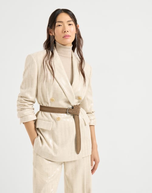 Dazzling chevron blazer Buff Woman - Brunello Cucinelli