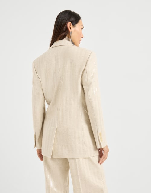 Dazzling chevron blazer Buff Woman - Brunello Cucinelli