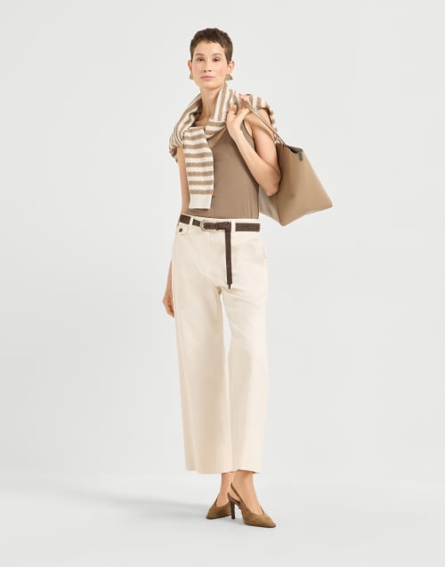 Chino Crop trousers Panama Woman - Brunello Cucinelli