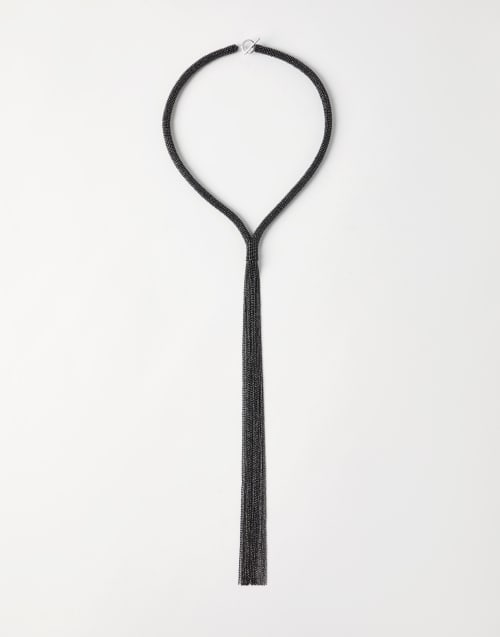 Tie-Halskette aus Monili Schwarz Damen - Brunello Cucinelli