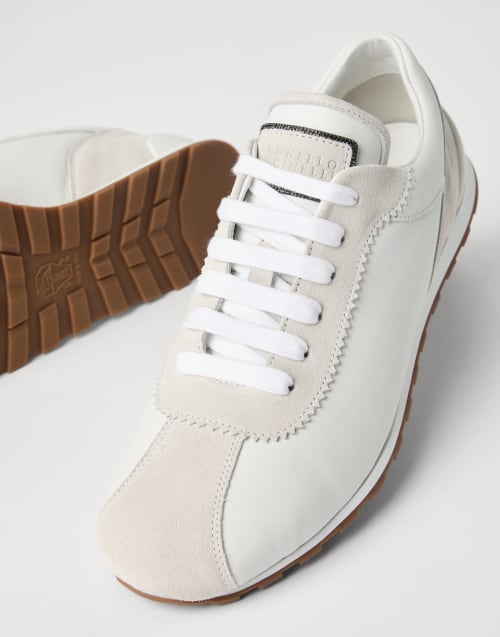 Suede and calfskin runners White Woman - Brunello Cucinelli