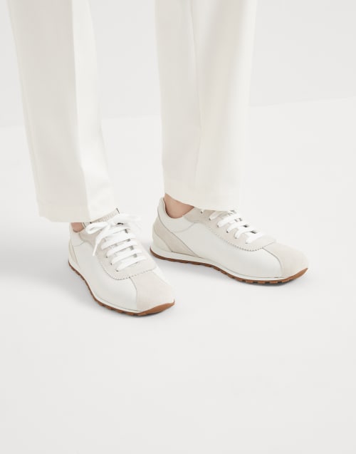 Suede and calfskin runners White Woman - Brunello Cucinelli
