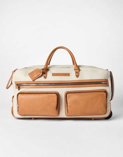 Grained calfskin trolley bag Ivory Man - Brunello Cucinelli