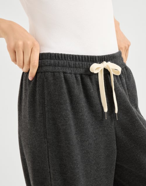 Pantalon Track en jersey double Gris Foncé Femme - Brunello Cucinelli