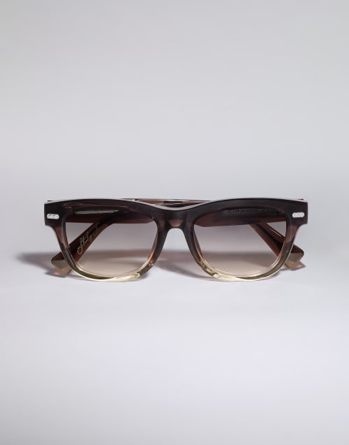 Sonnenbrille Stanley J. aus Azetat Brown Fade Brillen - Brunello Cucinelli