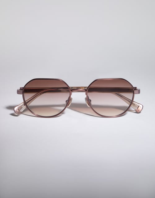 Geometric titanium frame Rose Gold Eyewear - Brunello Cucinelli