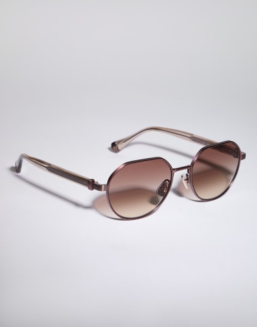Gafas geométricas de titanio Oro Rosa Gafas - Brunello Cucinelli