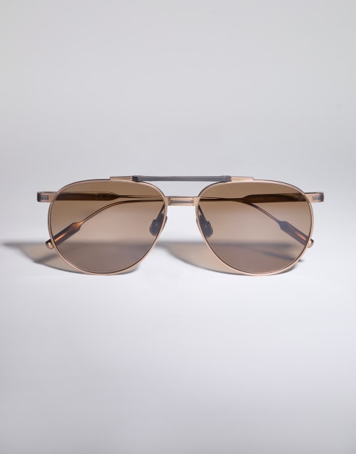 Aviator titanium sunglasses Antique Gold Eyewear - Brunello Cucinelli