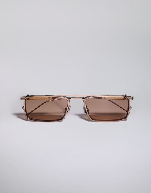 Titanium frame with clip-on Rose Gold Eyewear - Brunello Cucinelli