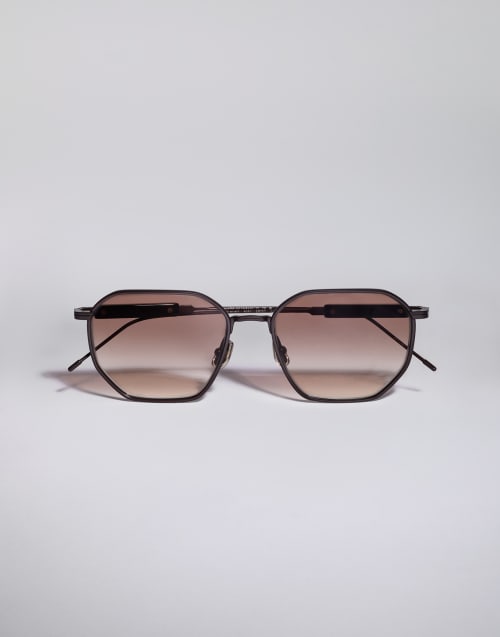 Geometric titanium frame Chocolate Eyewear - Brunello Cucinelli