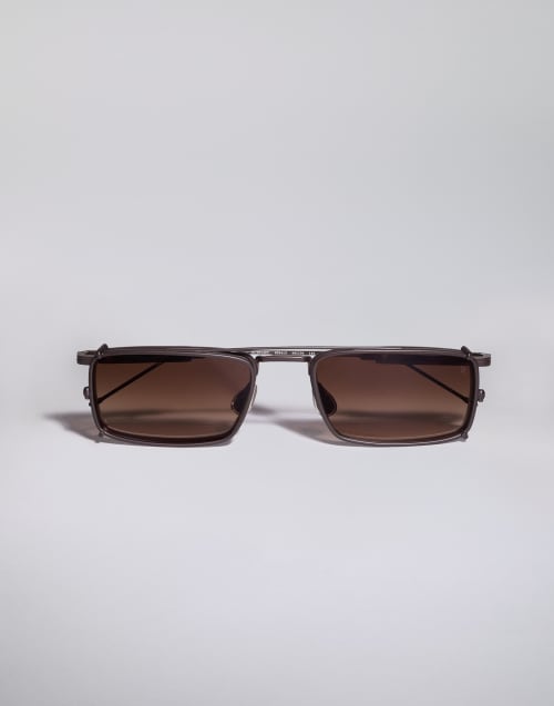 Titanium frame with clip-on Chocolate Eyewear - Brunello Cucinelli