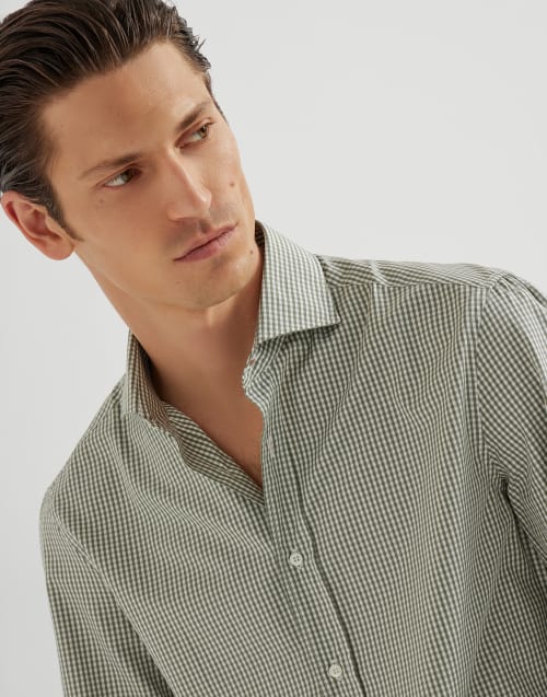 Spread collar shirt Khaki Man - Brunello Cucinelli