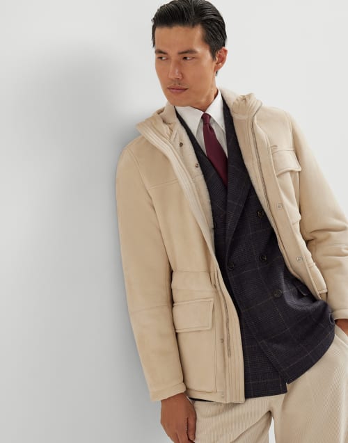 Parka aus Shearling Hellbeige Herren - Brunello Cucinelli