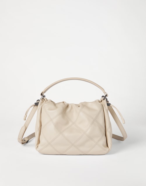 Small Nappa Bucket Mellow bag Ivory Woman - Brunello Cucinelli