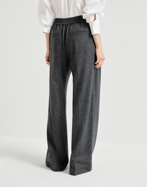 Cashmere jersey trousers Anthracite Woman - Brunello Cucinelli