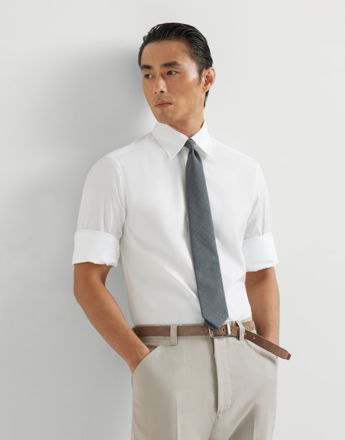 Camisa con cuello button down Blanco Hombre - Brunello Cucinelli