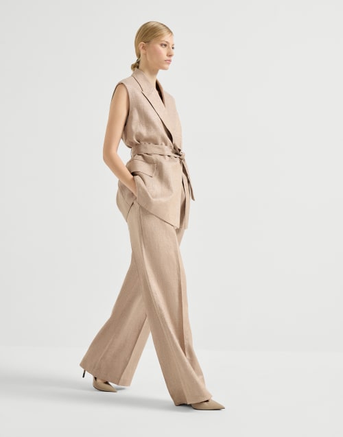 Loose Pleated trousers Antique Pink Woman - Brunello Cucinelli