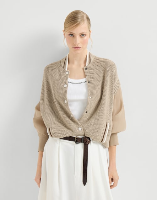 Cardigan aus Baumwolle Beige Damen - Brunello Cucinelli