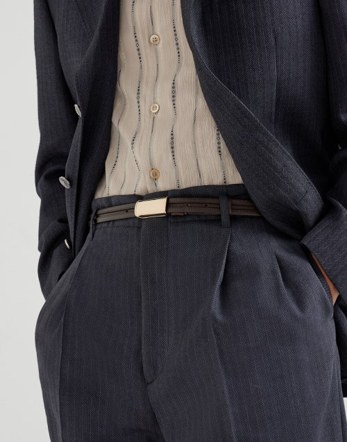 Ceinture en cuir Chocolat Homme - Brunello Cucinelli