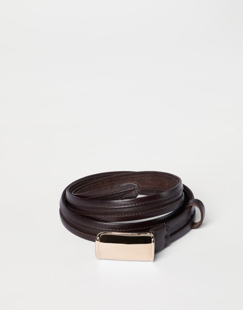 Leather belt Chocolate Man - Brunello Cucinelli