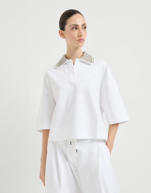 Couture interlock polo shirt White Woman - Brunello Cucinelli