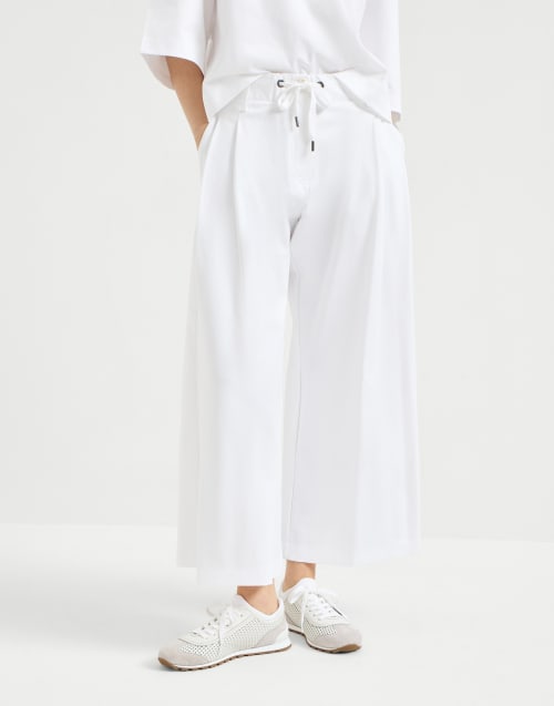 Pantalón de interlock Couture Blanco Mujer - Brunello Cucinelli