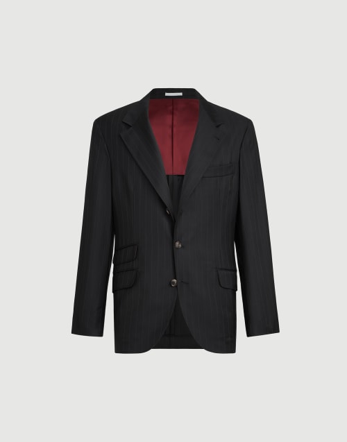 Blazer Cavallo con rayas diplomáticas Negro Hombre - Brunello Cucinelli