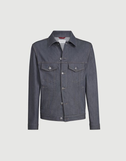 Denim four-pocket jacket Medium Grey Man - Brunello Cucinelli