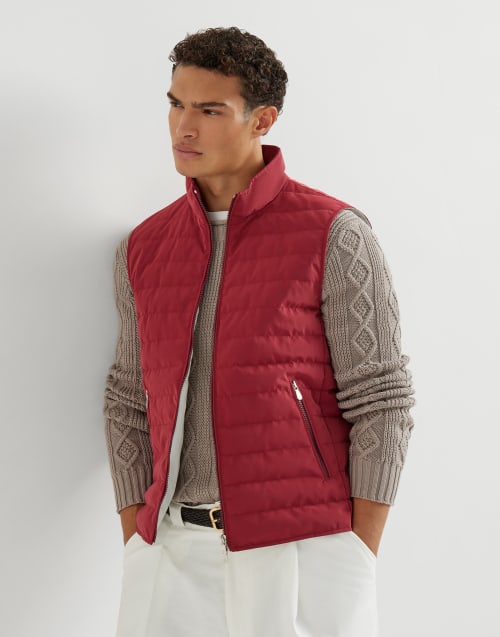 Жилет-пуховик из нейлона Вишневый Мужчина - Brunello Cucinelli