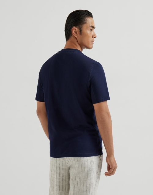 Jersey T-shirt Cobalt Man - Brunello Cucinelli
