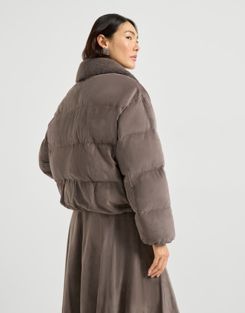 Suede down jacket Mud Woman - Brunello Cucinelli