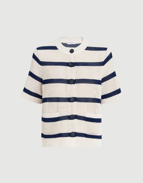 Cárdigan a rayas Azul Mujer - Brunello Cucinelli