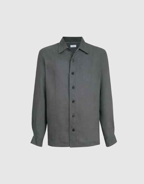 Linen shirt Anthracite Man - Brunello Cucinelli