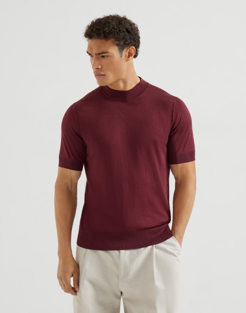 Knit T-shirt Amaranth Man - Brunello Cucinelli