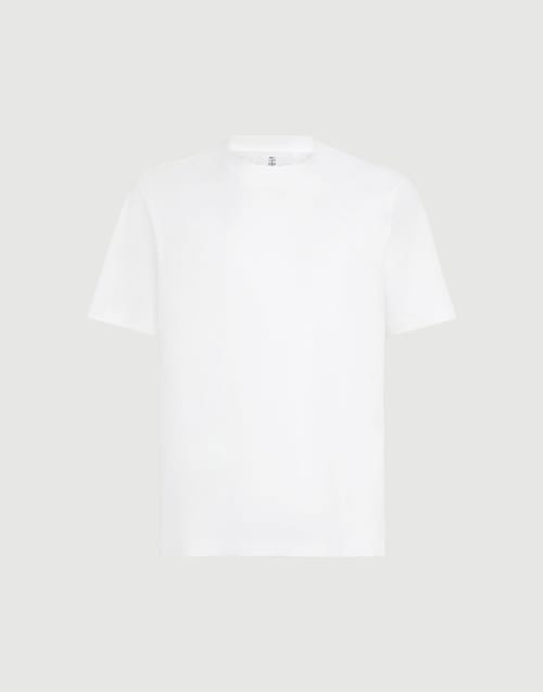 圆领棉质汗布T恤 白色 男款 - Brunello Cucinelli