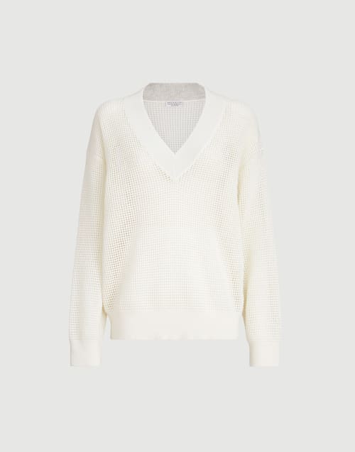 Cashmere net sweater Panama Woman - Brunello Cucinelli