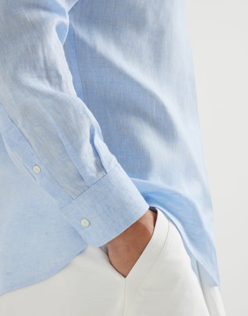 Camisa de lino Azul Claro Hombre - Brunello Cucinelli