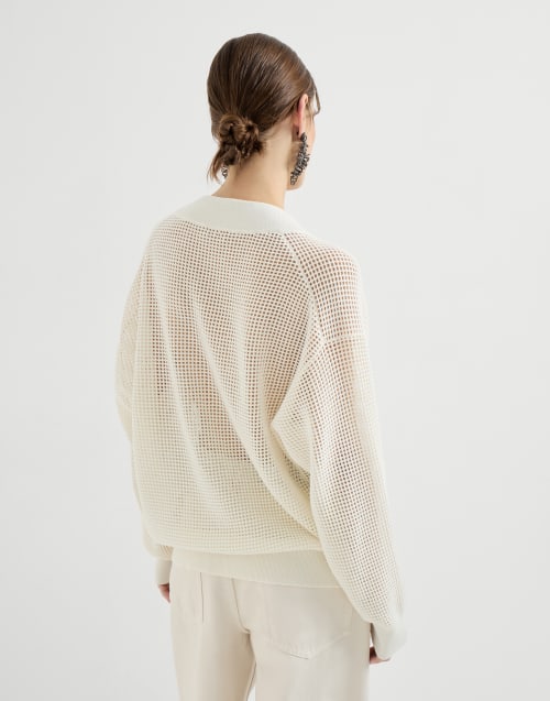 Cashmere net sweater Panama Woman - Brunello Cucinelli