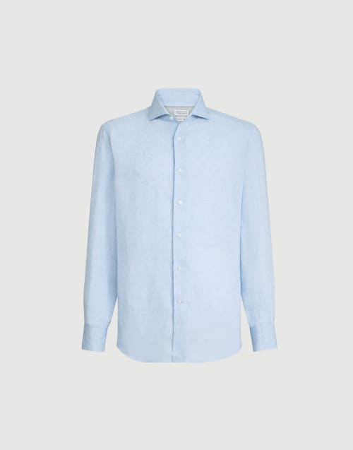 Camisa de lino Azul Claro Hombre - Brunello Cucinelli