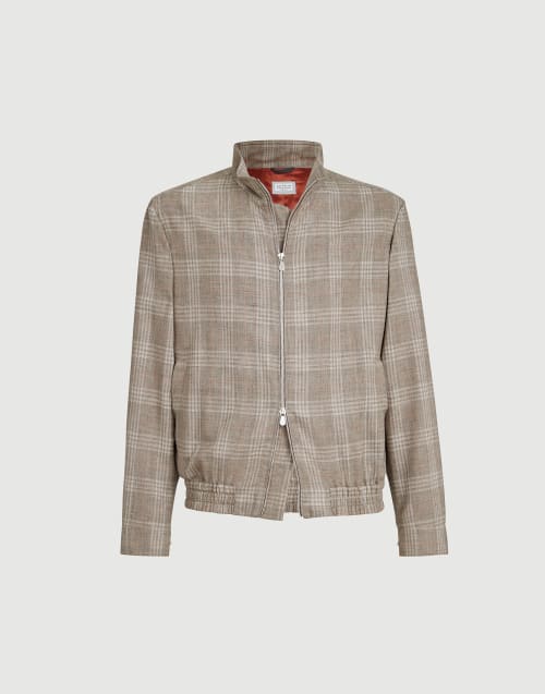 Tartan outerwear jacket Light Grey Man - Brunello Cucinelli