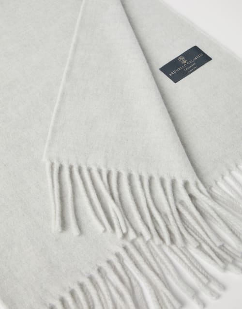 Cashmere scarf Light Grey Woman - Brunello Cucinelli
