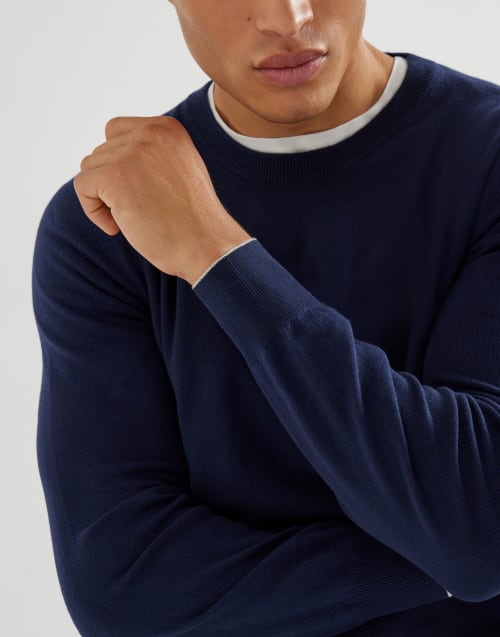 Jersey de vicuña Azul Hombre - Brunello Cucinelli