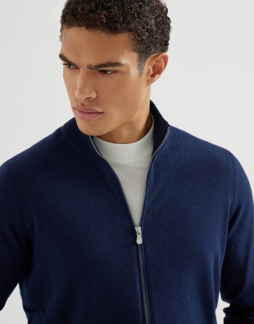 Cardigan aus Kaschmir und Vikunja Blau Herren - Brunello Cucinelli