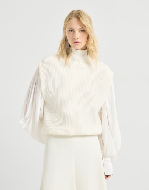 Ribbed turtleneck sweater Panama Woman - Brunello Cucinelli