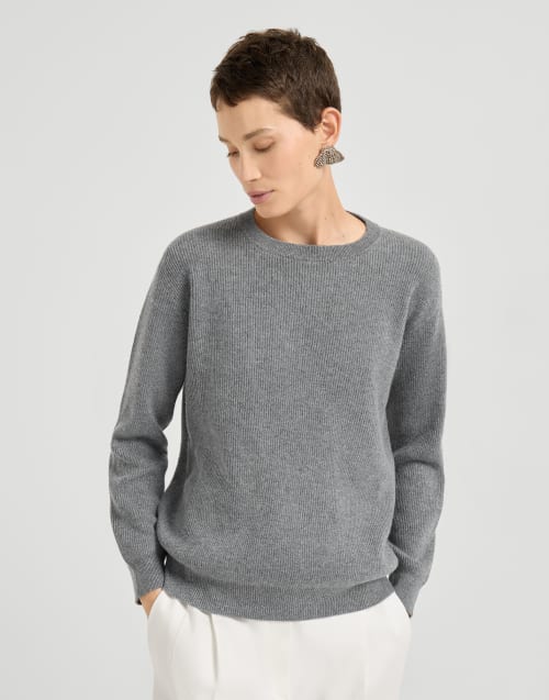 Maglia in cashmere e vicuña Grigio Donna - Brunello Cucinelli