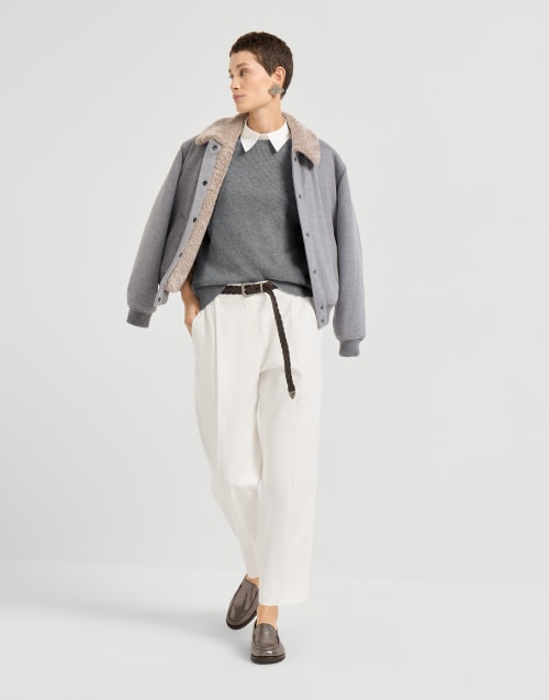 Maglia in cashmere e vicuña Grigio Donna - Brunello Cucinelli
